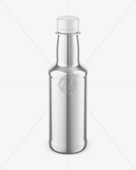 Glossy Metallic Bottle Mockup