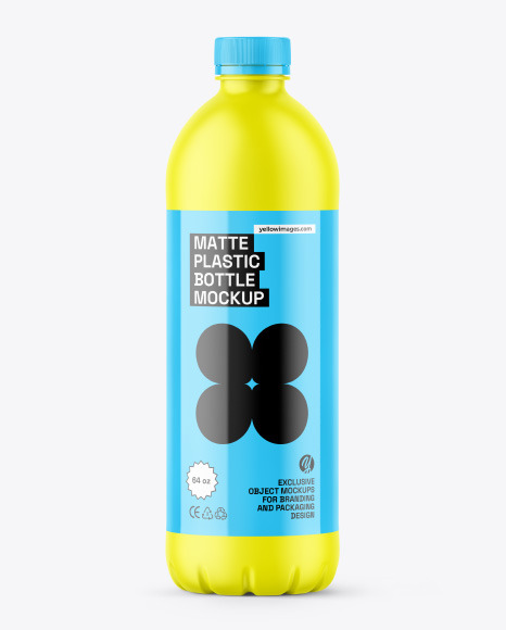 64oz Matte Plastic Bottle Mockup