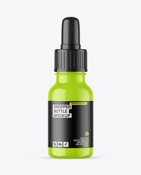 Glossy Dropper Bottle Mockup - Oil Tincture PSD Mockup