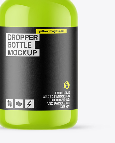 Glossy Dropper Bottle Mockup