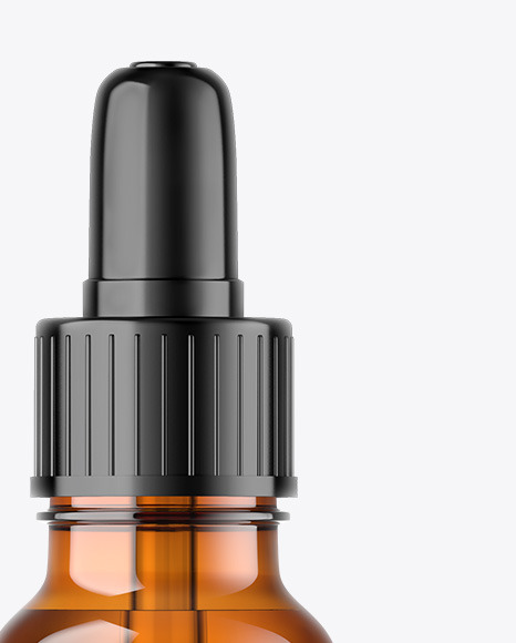 Amber Glass Dropper Bottle Mockup