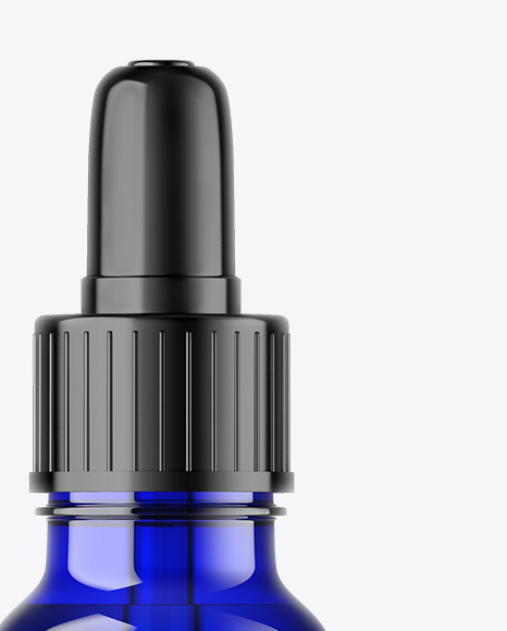 Blue Glass Dropper Bottle Mockup