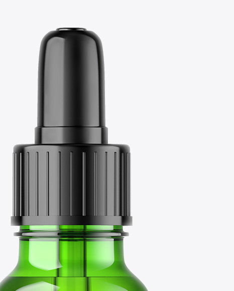 Green Glass Dropper Bottle Mockup