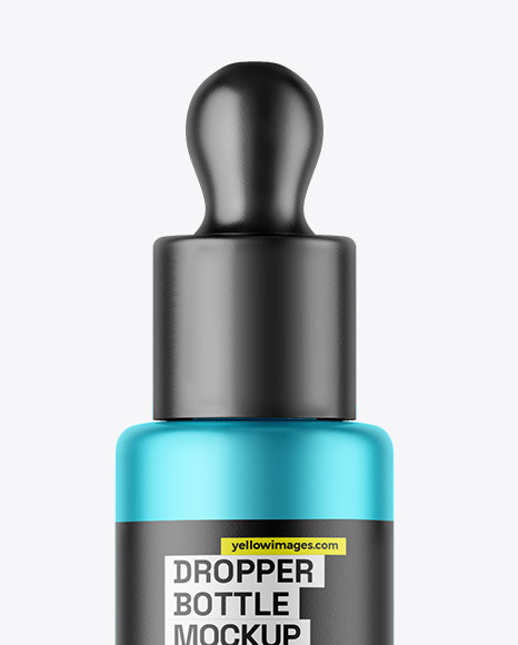 Matte Metallic Dropper Bottle Mockup