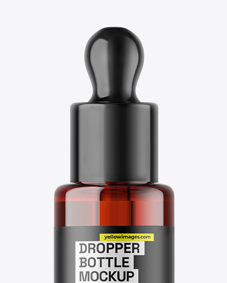 Dark Amber Glass Dropper Bottle Mockup