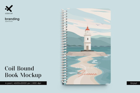 Coil Bound Book Mockup - Notebook mockup