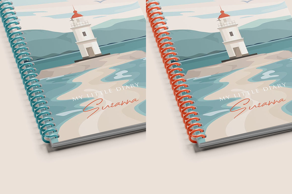 Coil Bound Book Mockup Coil Bound Book Mockup