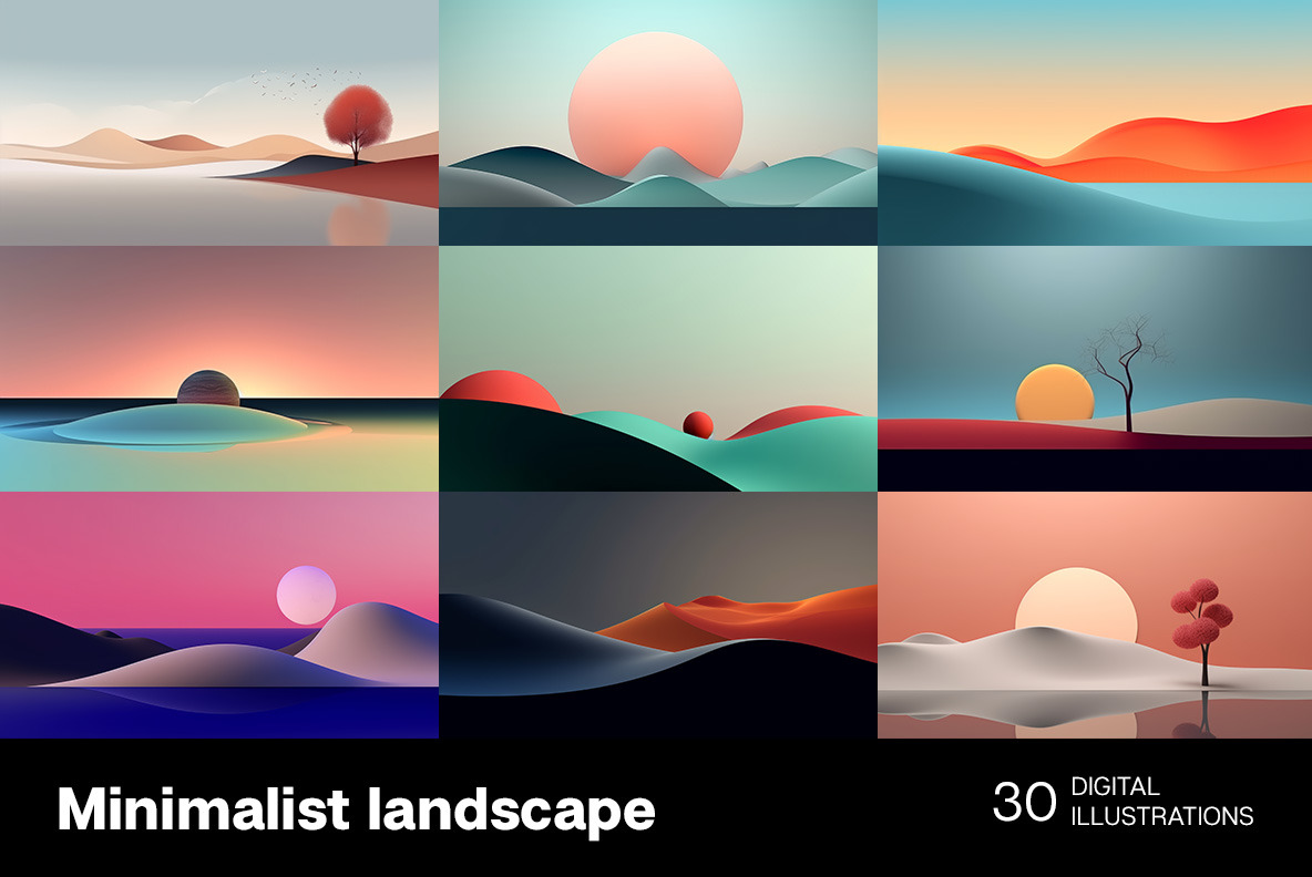 Minimalist landscapes backgrounds