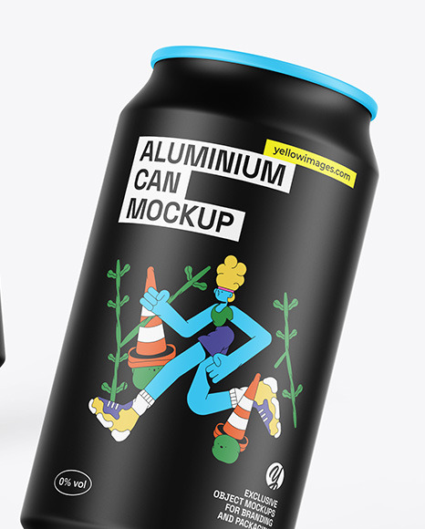 Three Matte Cans Mockup