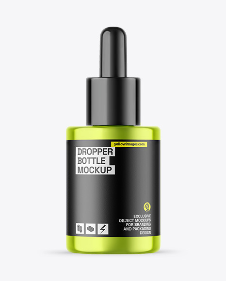 Metallic Dropper Bottle Mockup - Oil Tincture PSD Mockup