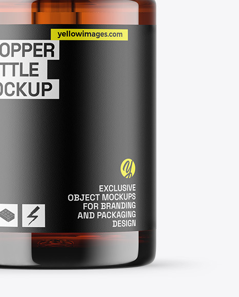 Amber Glass Dropper Bottle Mockup