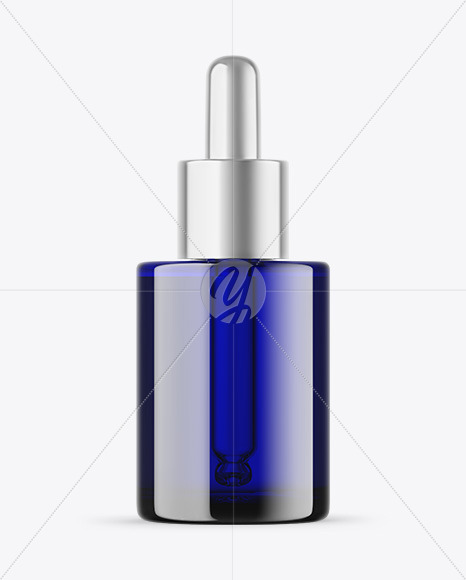 Blue Glass Dropper Bottle Mockup