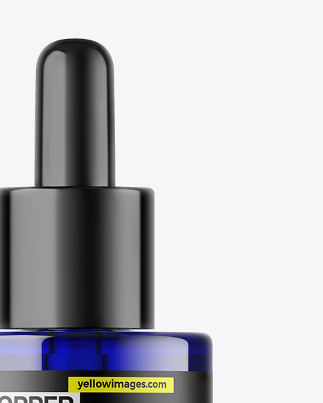 Blue Glass Dropper Bottle Mockup