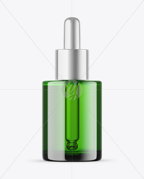 Green Glass Dropper Bottle Mockup