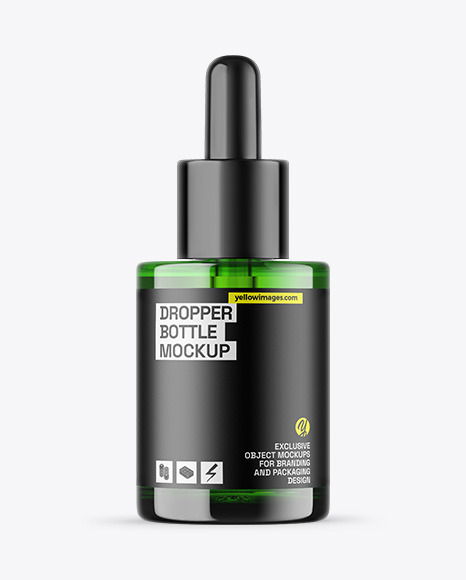 Green Glass Dropper Bottle Mockup - Oil dropper bottle mockup