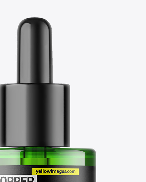 Green Glass Dropper Bottle Mockup
