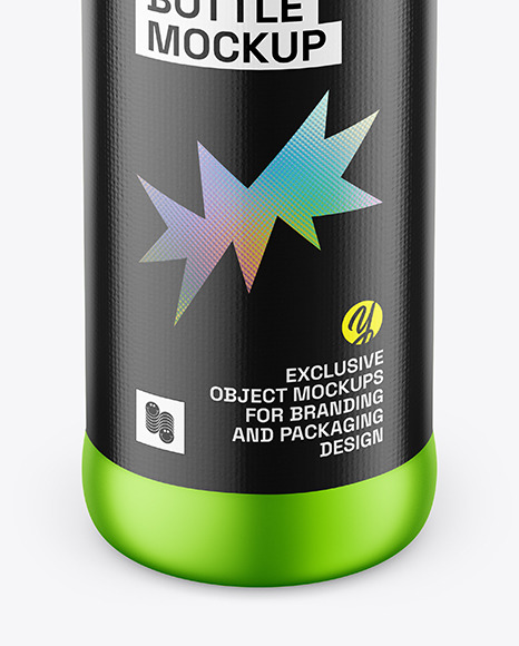 Matte Metallic Bottle Mockup