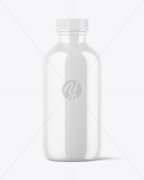 4oz Glossy Boston Bottle Mockup