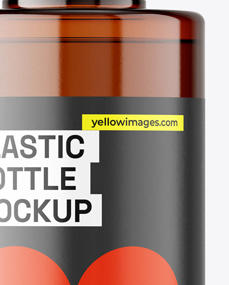 Amber Plastic Bottle Mockup