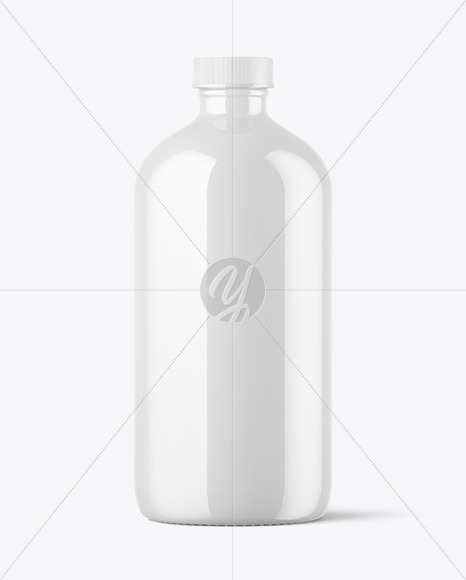 16oz Glossy Boston Bottle Mockup