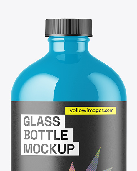 16oz Glossy Boston Bottle Mockup