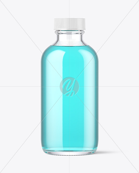 4oz Clear Glass Boston Bottle Mockup