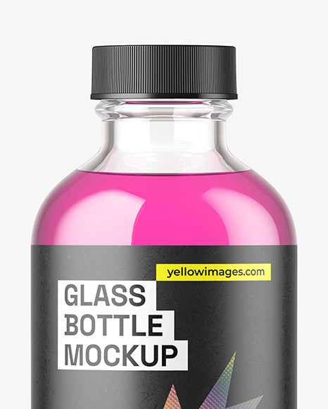 4oz Clear Glass Boston Bottle Mockup