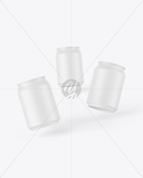 Three Matte Cans Finish Mockup