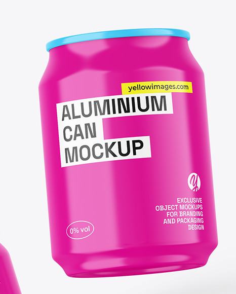 Three Glossy Cans Mockup