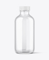 4oz Empty Clear Glass Boston Bottle Mockup