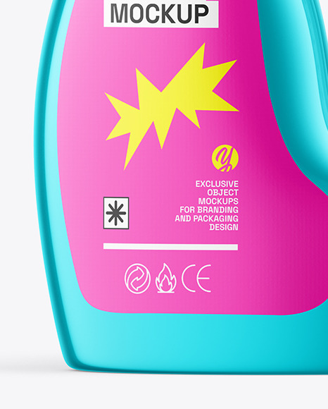 Glossy Metallic Detergent Bottle Mockup