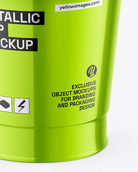 Glossy Metallic Cup Mockup