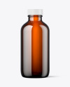 4oz Empty Amber Glass Boston Bottle Mockup