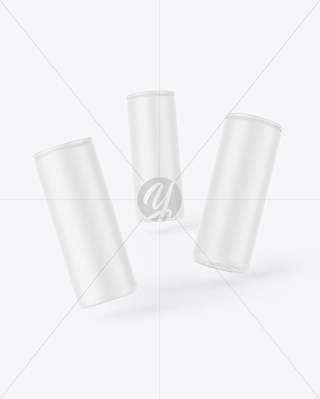 Three Matte Cans Mockup