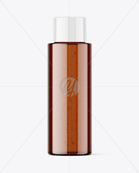 Amber Plastic Bottle Mockup