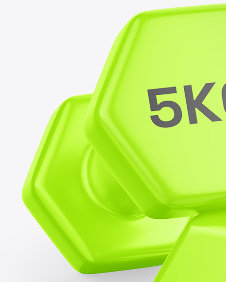 Two Glossy Dumbbells Mockup