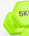 Two Glossy Dumbbells Mockup