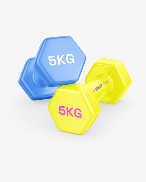 Two Glossy Dumbbells Mockup