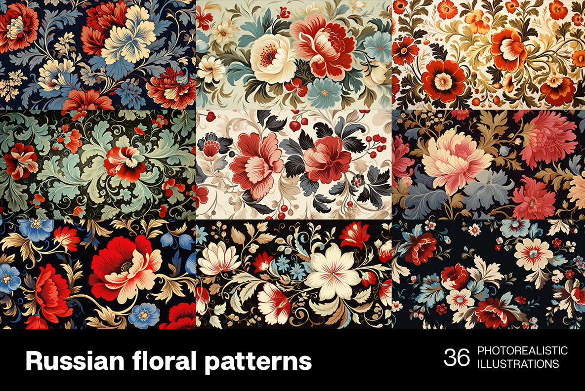 Russian floral patterns