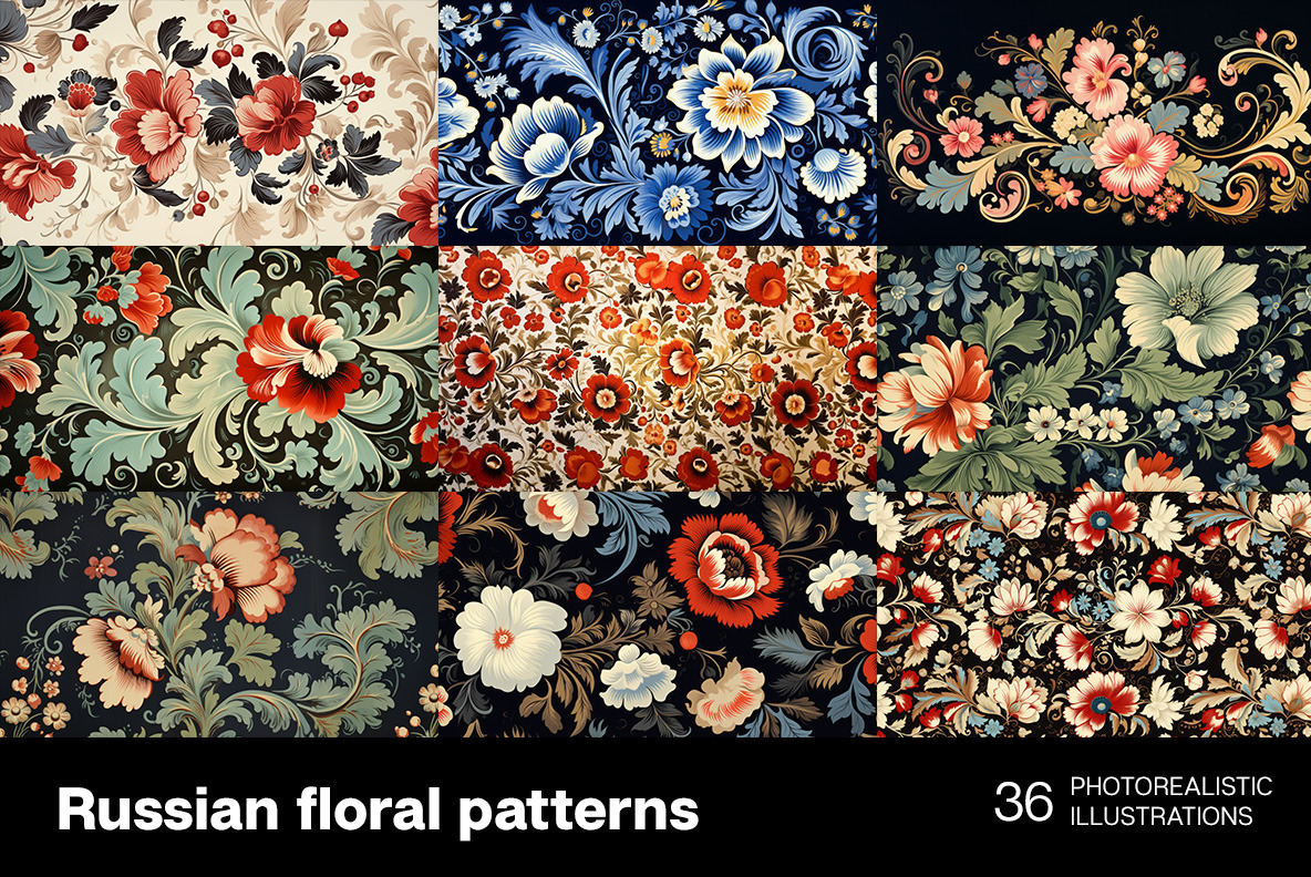 Russian floral patterns