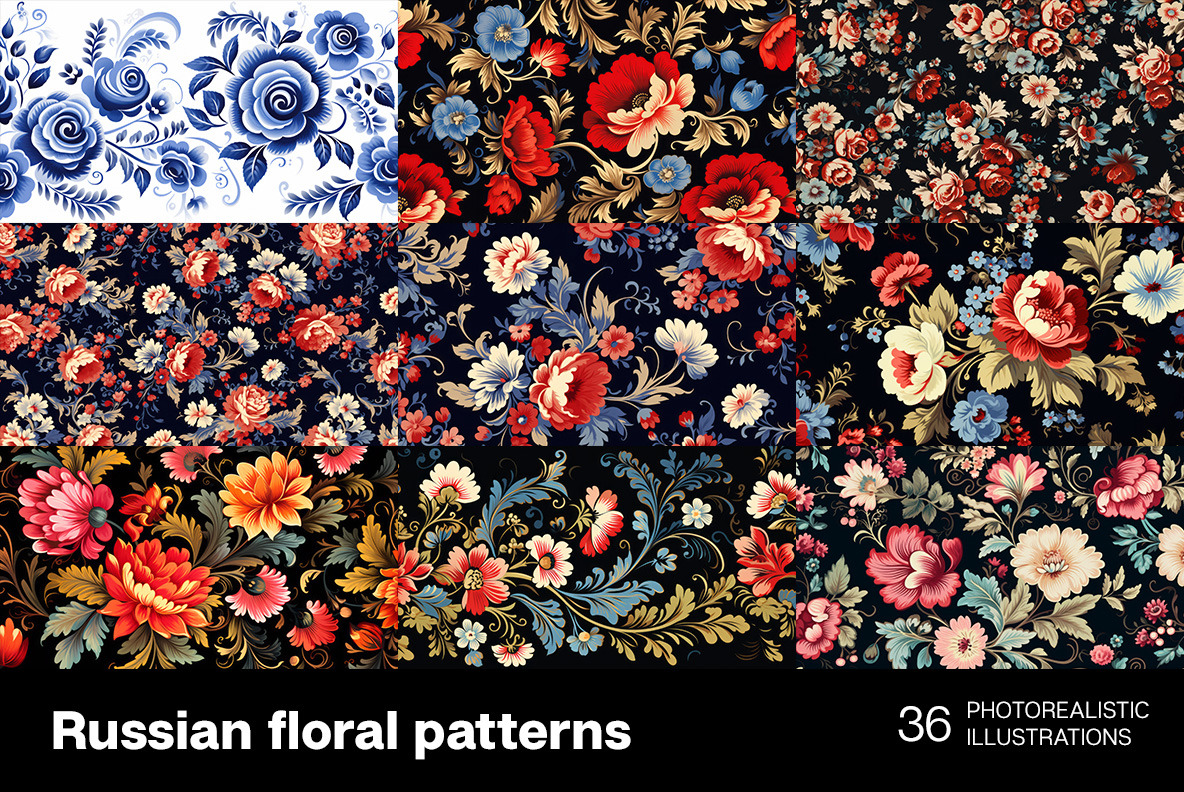 Russian floral patterns