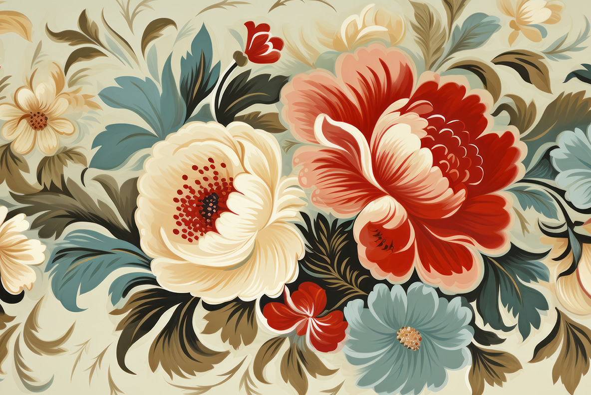 Russian floral patterns