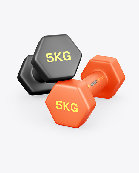 Two Matte Dumbbells Mockup