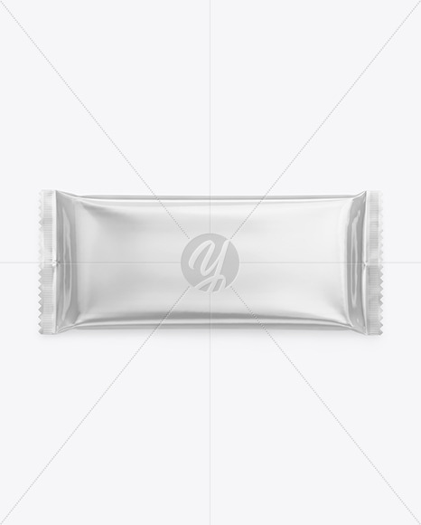 Glossy Metallic Snack Package Mockup