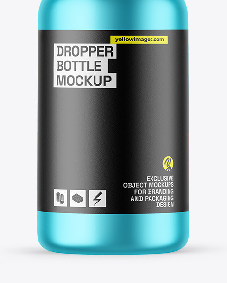 Matte Metallic Dropper Bottle Mockup