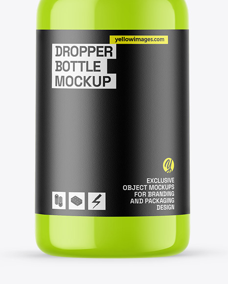 Glossy Dropper Bottle Mockup