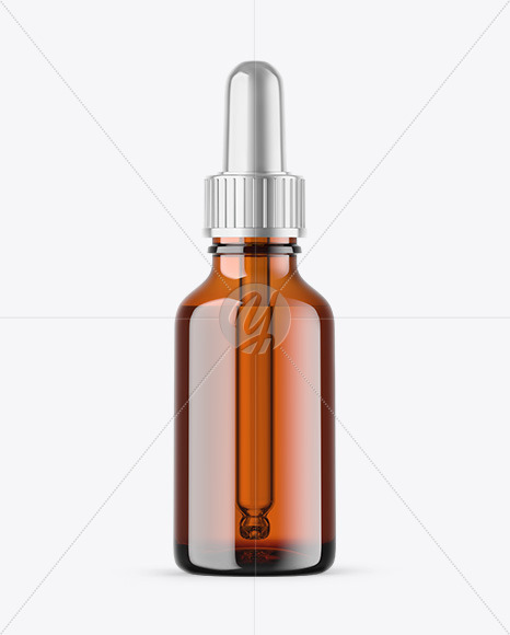 Amber Glass Dropper Bottle Mockup