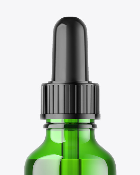 Green Glass Dropper Bottle Mockup