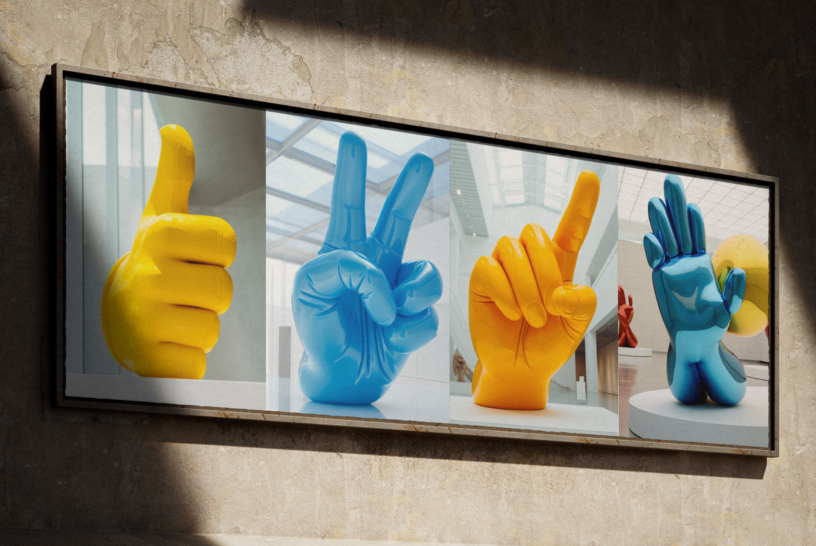 Thumb up sculptures