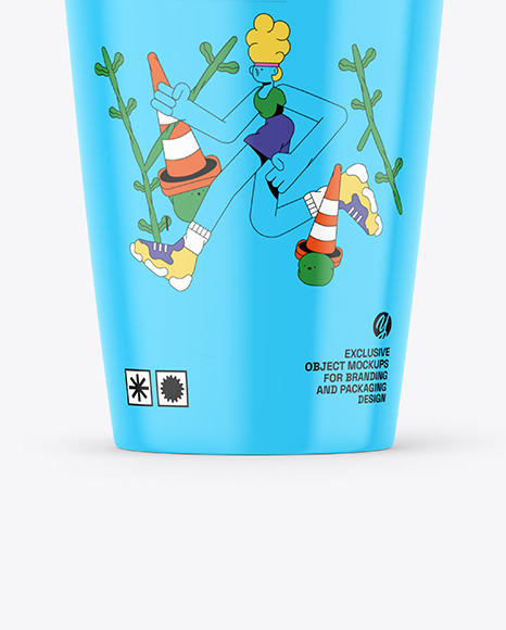 Glossy Cup With Straw Mockup